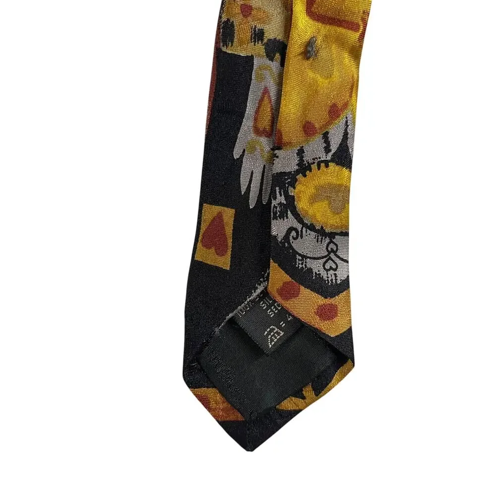 Ermenegildo Zegna Neck Tie 100% Silk Hearts Scales Whimsy Designer
